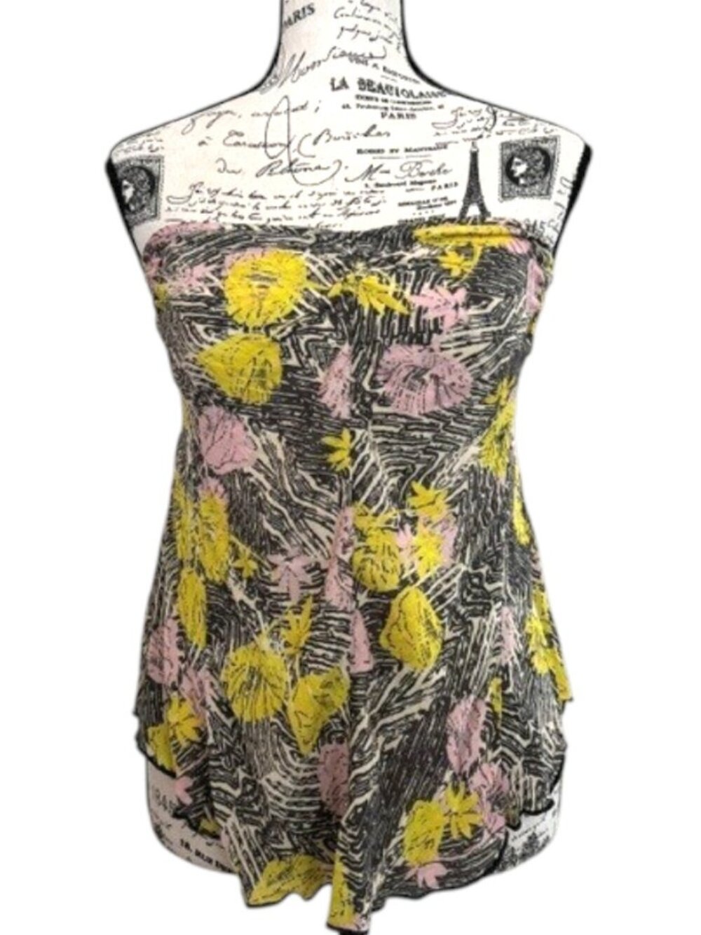 Free People Strapless Floral Top w Smocking